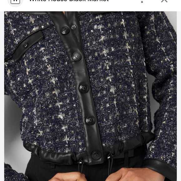 nwt white house black market cropped tweed sweater jacket sooo soft!!! - Picture 3 of 3